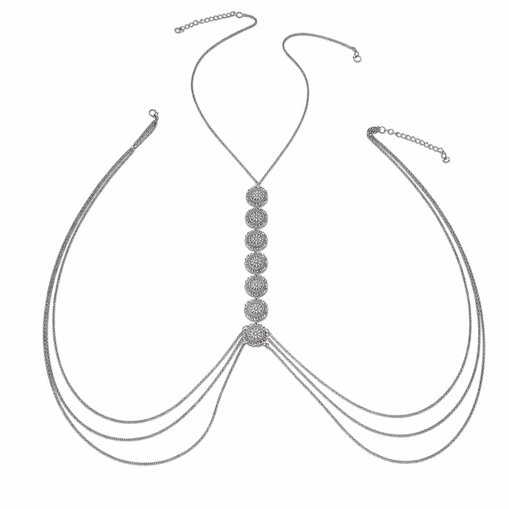 Silver Harness Body Chain Jewelry